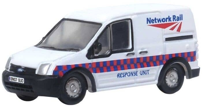 2002 Ford Transit Connect - Assembled -- Network Rail (white, red, blue), N, Oxford Diecast NFTC002