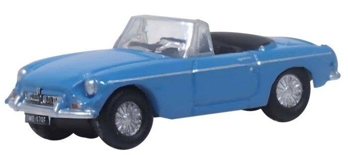 1962 MG MGB - Assembled -- Top Down (Iris Blue), N, Oxford Diecast NMGB004