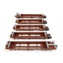 Thrall 5-Unit Rebuilt 40′ Well Car - Ready to Run -- BNSF Railway 238212 A-E