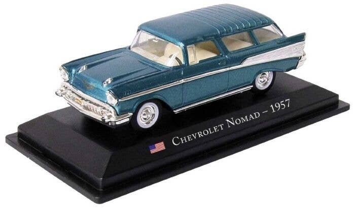 1957 Chevrolet Nomad - Assembled -- Blue, White, 1/43, William Tell International Inc ACSD11