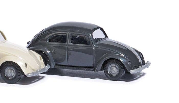 1951 Volkwagen Beetle - Assembled -- Dark Gray, HO, Busch Gmbh & Co Kg 89131