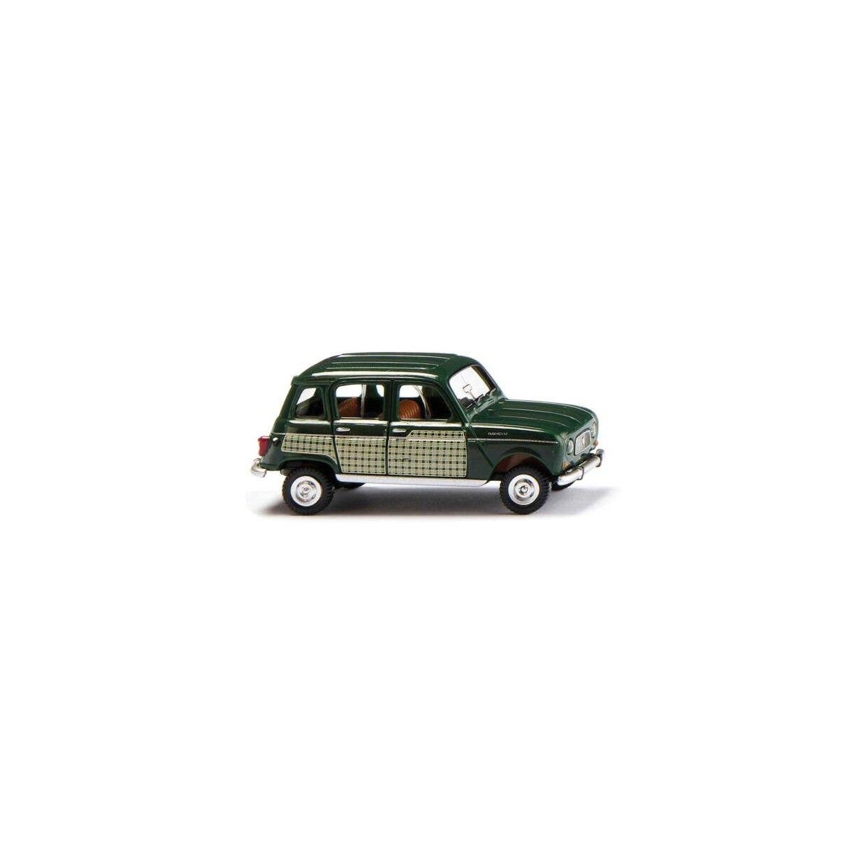 1967 Renault R4 Station Wagon - Assembled -- Parisienne (green, plaid), HO, Wiking 22406