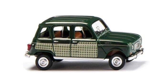 1967 Renault R4 Station Wagon - Assembled -- Parisienne (green, plaid), HO, Wiking 22406