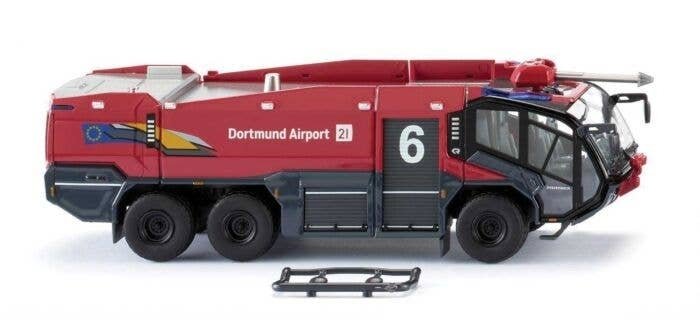 Rosenbauer FLF Panther 6x6 Fire Truck - Assembed -- Dortmund, Germany, Airport (red, black, blue, German , HO, Wiking 62648