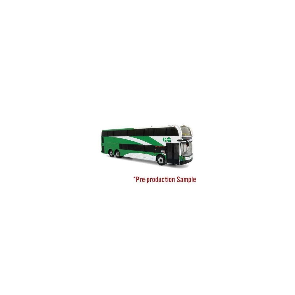 Alexander Dennis Enviro 500 Double-Deck Transit Bus - Assembled -- GO Transit (green, white), HO, Iconic Replicas 870553