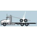 Kenworth T800 Log Truck with Trailer - Assembled -- White, Black, N, Trainworx Inc 48082