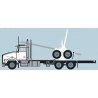 Kenworth T800 Log Truck with Trailer - Assembled -- White, Black, N, Trainworx Inc 48082