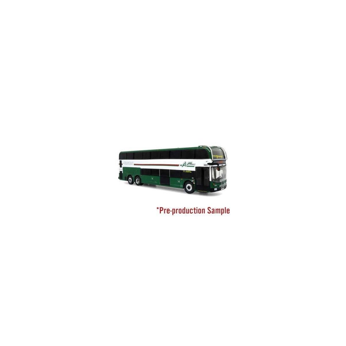 Alexander Dennis Enviro 500 Double-Deck Transit Bus - Assembled -- AC Transit (white, black, gr, HO, Iconic Replicas 870554
