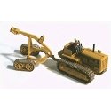 Construction Equipment (Unpainted Metal Kit) -- 1940s D8/8R Crawler Tractor w/Logging Arch & Operator Figure, HO, GHQ 61004