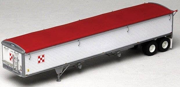 Wilson 43′ Pacesetter Grain Trailer - Kit -- Purina Mills (white, red Tarp), HO, Lonestar Models 6035