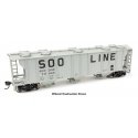 50′ Pullman-Standard PS-2 2893 3-Bay Covered Hopper - Ready to Run -- Soo Line 70105, HO, WalthersMainline 7060