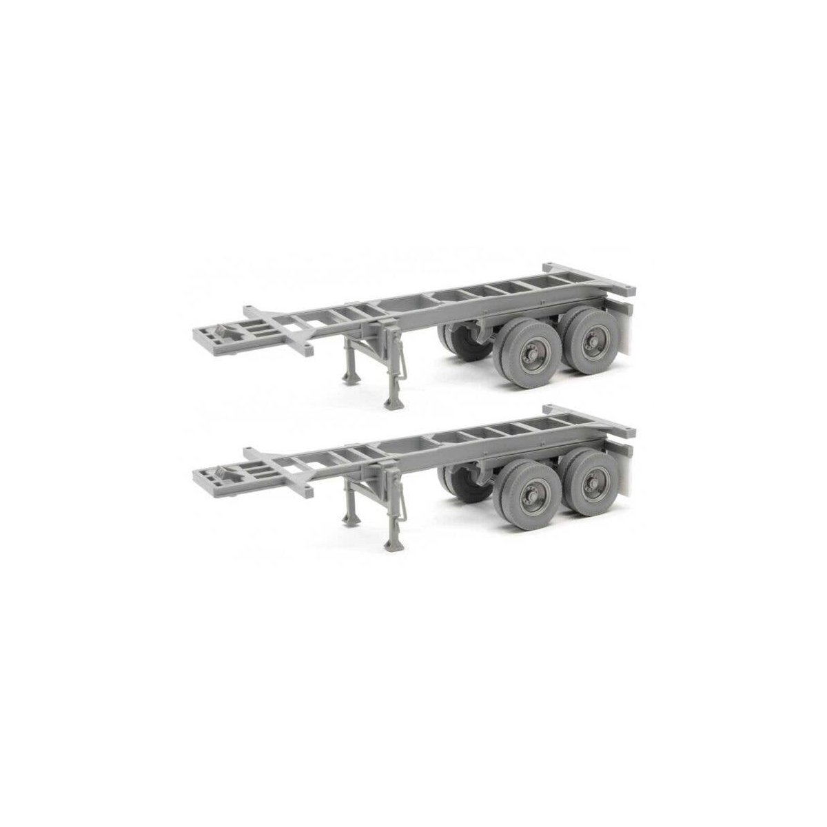 20′ Container Chassis (2-Pack) -- Undecorated, HO, Walthers SceneMaster 4500