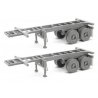 20′ Container Chassis (2-Pack) -- Undecorated, HO, Walthers SceneMaster 4500