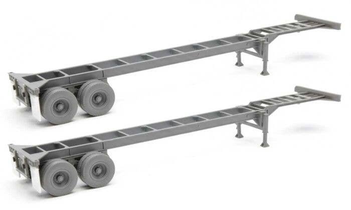 40′ Container Chassis (2-Pack) -- Undecorated, HO, Walthers SceneMaster 4550