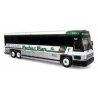 MCI D4000 Coach - Assembled -- Peter Pan (white, silver, green), HO, Iconic Replicas 870484