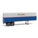 35′ Fluted-Side Trailer 2-Pack - Assembled -- US Mail (blue, white, red stripe, gold shadow , HO, Walthers SceneMaster 2426