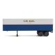 35′ Fluted-Side Trailer 2-Pack - Assembled -- US Mail (blue, white, red stripe, gold shadow , HO, Walthers SceneMaster 2426