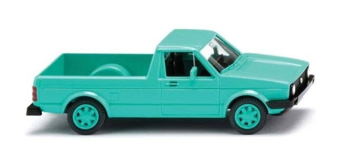 1982-1992 Volkswagen Caddy Pickup Truck - Assembled -- Mint Green, HO, Wiking 4749