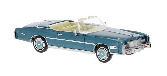 1975 Cadillac Eldorado Convertible - Assembled -- Top Down (turquoise), HO, Brekina Automodelle 19755
