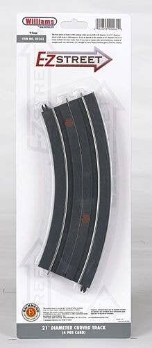 E-Z Street Track for Operating Vehicles & Trolleys -- D-21 Curve pkg(4), O, Bachmann Industries 262