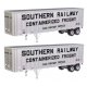 Flexi-Van 40′ Trailer 2-Pack - Assembled -- Southern Railway (Containerized Freight end door, HO, Walthers SceneMaster 2614