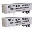 Flexi-Van 40′ Trailer 2-Pack - Assembled -- Southern Railway (Containerized Freight end door, HO, Walthers SceneMaster 2614