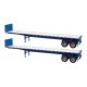 40′ Flatbed Trailer - Ready to Run - 2-Pack -- Blue, HO, Walthers SceneMaster 2701