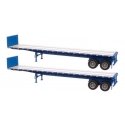 40′ Flatbed Trailer - Ready to Run - 2-Pack -- Blue, HO, Walthers SceneMaster 2701