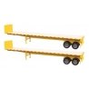 40′ Flatbed Trailer - Ready to Run - 2-Pack -- Yellow, HO, Walthers SceneMaster 2702