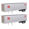 Flexi-Van 40′ Trailer 2-Pack - Assembled -- Milwaukee Road 1 (Logo, Flexi-Van Placards End D, HO, Walthers SceneMaster 2603