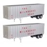 Flexi-Van 40′ Trailer 2-Pack - Assembled -- Milwaukee Road 2 (Large Name, Side Doors), HO, Walthers SceneMaster 2604