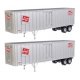 Flexi-Van 40′ Trailer 2-Pack - Assembled -- Milwaukee Road 3 (Logo, Flexi-Van Placard Side D, HO, Walthers SceneMaster 2605