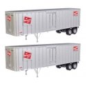 Flexi-Van 40′ Trailer 2-Pack - Assembled -- Milwaukee Road 3 (Logo, Flexi-Van Placard Side D, HO, Walthers SceneMaster 2605
