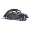 1952 Volkswagen Beetle with Pretzel-Split Rear Window - Assembled -- Black, HO, Busch Gmbh & Co Kg 52942
