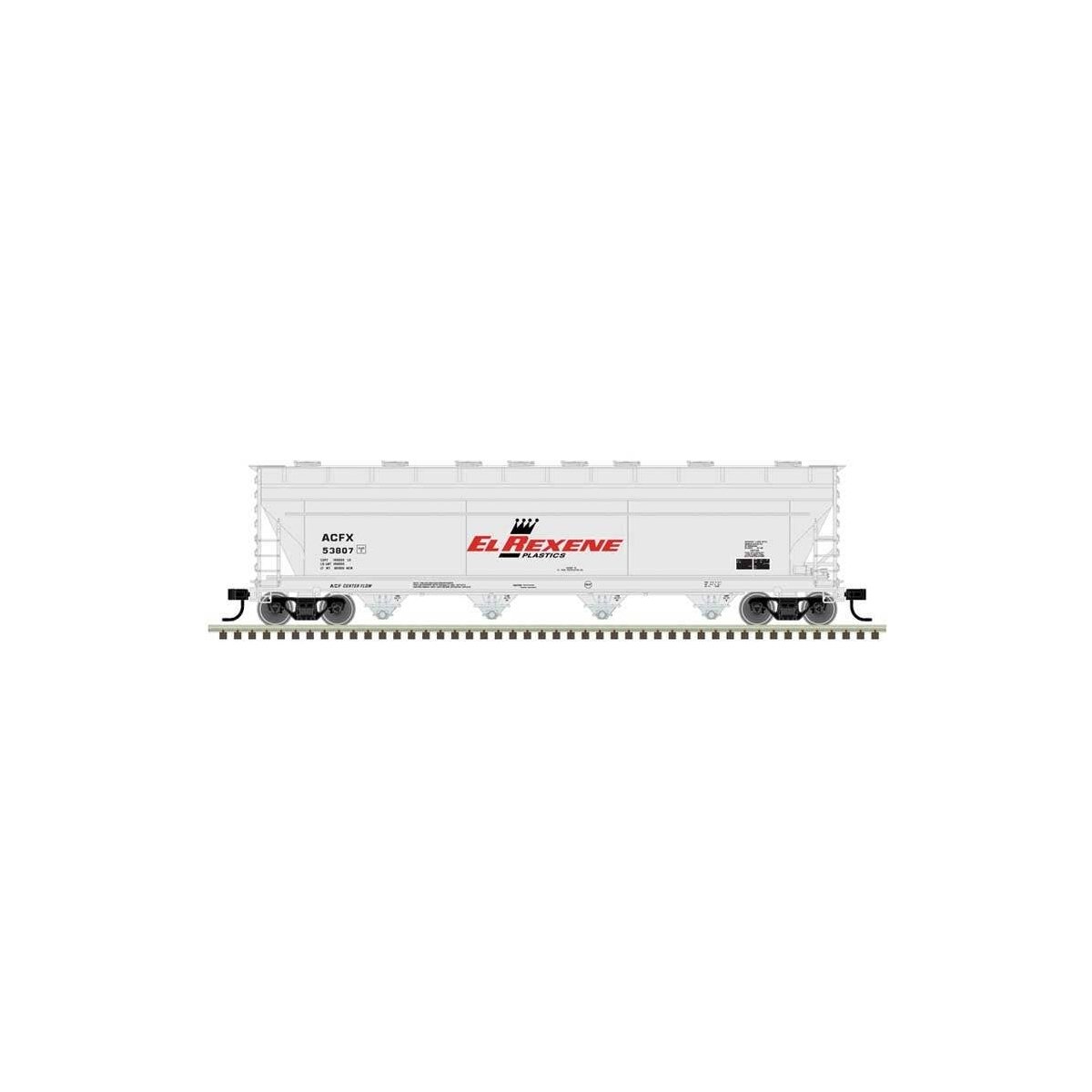 ACF 5250 Covered Hopper - Ready to Run - Master(R) Plus -- EL Rexene 53823 (gray, black, red)