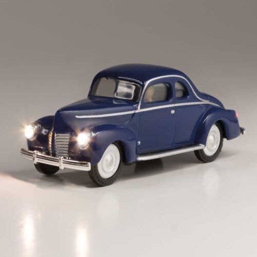 Just Plug(R) Lighted Vehicle -- Blue Coupe, HO, Woodland Scenics 5598
