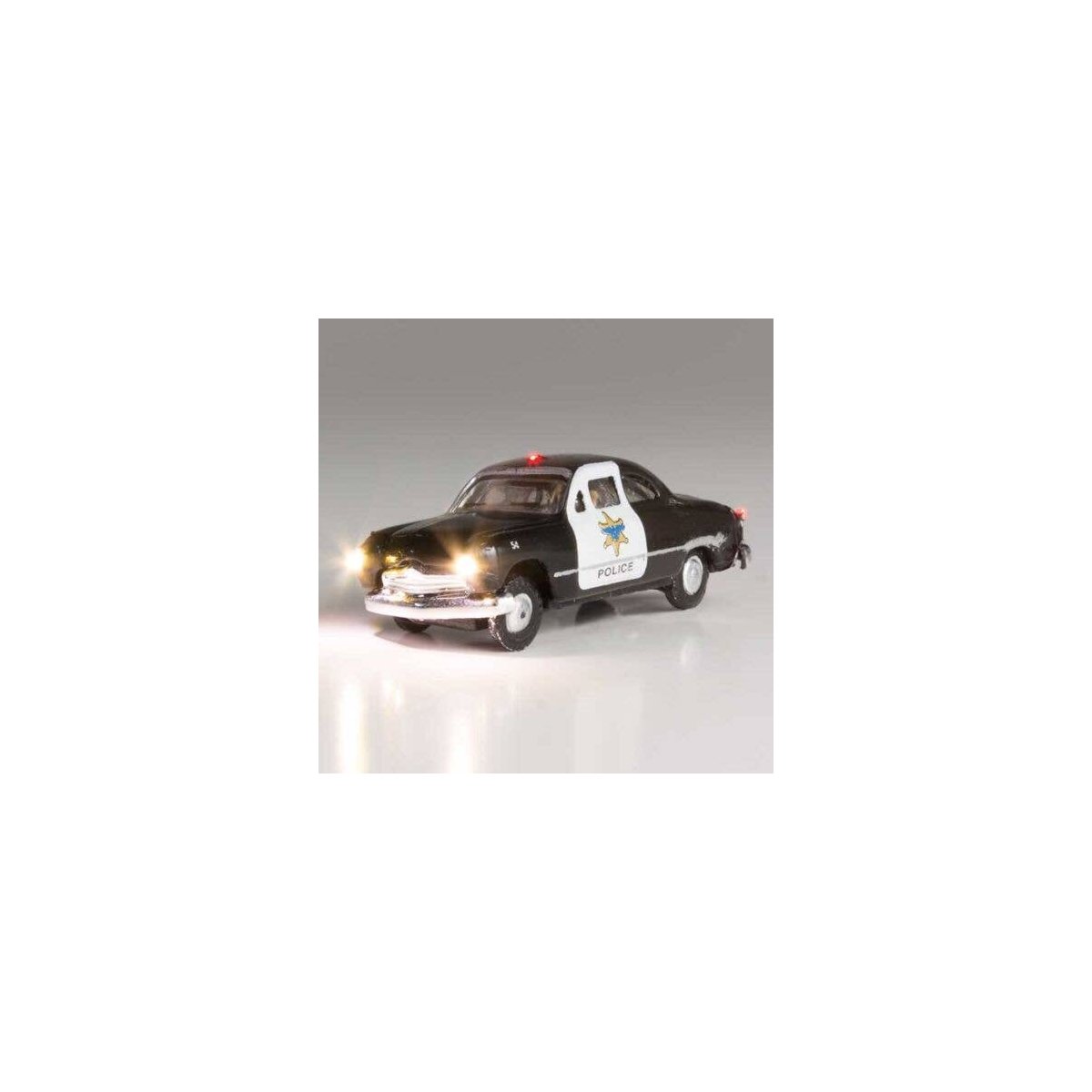 Just Plug(R) Lighted Vehicle -- Police Car (black, white), N, Woodland Scenics 5613