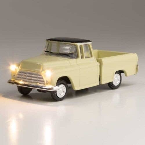 Just Plug(R) Lighted Vehicle -- Work Truck (Light Yellow), HO, Woodland Scenics 5597