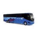 2022 Prevost H3-45 Coach - Assembled -- United Airlines (blue, black), HO, Iconic Replicas 870382