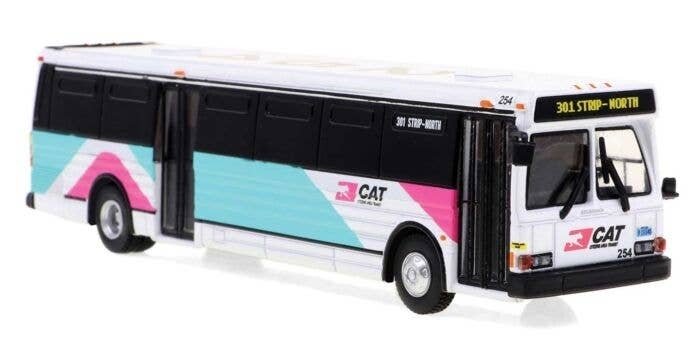 Grumman 870 Transit Bus - Assembled -- Las Vegas Metro (blue, purple, white, black, Destination, HO, Iconic Replicas 870410
