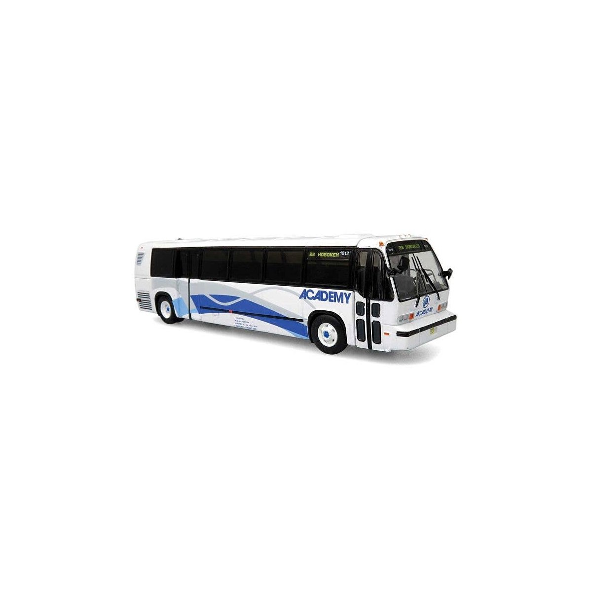1987-1994 TMC RTS Transit Bus - Assembled -- Academy (white, blue), HO, Iconic Replicas 870402