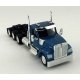 Kenworth 990 3-Axle Day-Cab Semi Tractor - Assembled -- Metallic Blue, HO, HO Logistics Replicas 990062