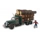 Tim Burr Logging - Assembled - AutoScenes(R) -- Truck, Lumber Load & Figures, N, Woodland Scenics 5343