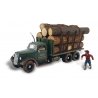 Tim Burr Logging - Assembled - AutoScenes(R) -- Truck, Lumber Load & Figures, N, Woodland Scenics 5343