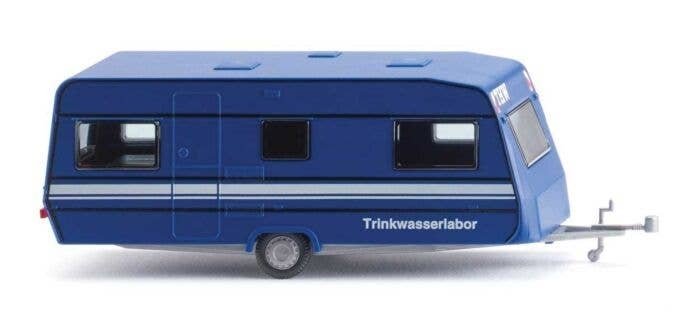 1993-1996 Dethleffs 530 Caravan Camper Trailer - Assembled -- THW (blue, white, German Lettering), HO, Wiking 9204