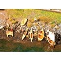 Boats - Kit (Plastic) -- 1 Each Rowboat, Sailboat & 2 Each: Rubber Dinghies, Pedal Boats & Canoes, HO, Faller Gmbh 130513