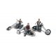 Bad Boy Bikers - Assembled - AutoScenes(R) -- 3 Figures & 3 Motorcycles, N, Woodland Scenics 5344