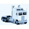 K100 Semi Tractor w/1-Bar Grille & Extra-Long Chassis - Assembled -- White, Chrome Chassis, HO, Herpa Models 35259