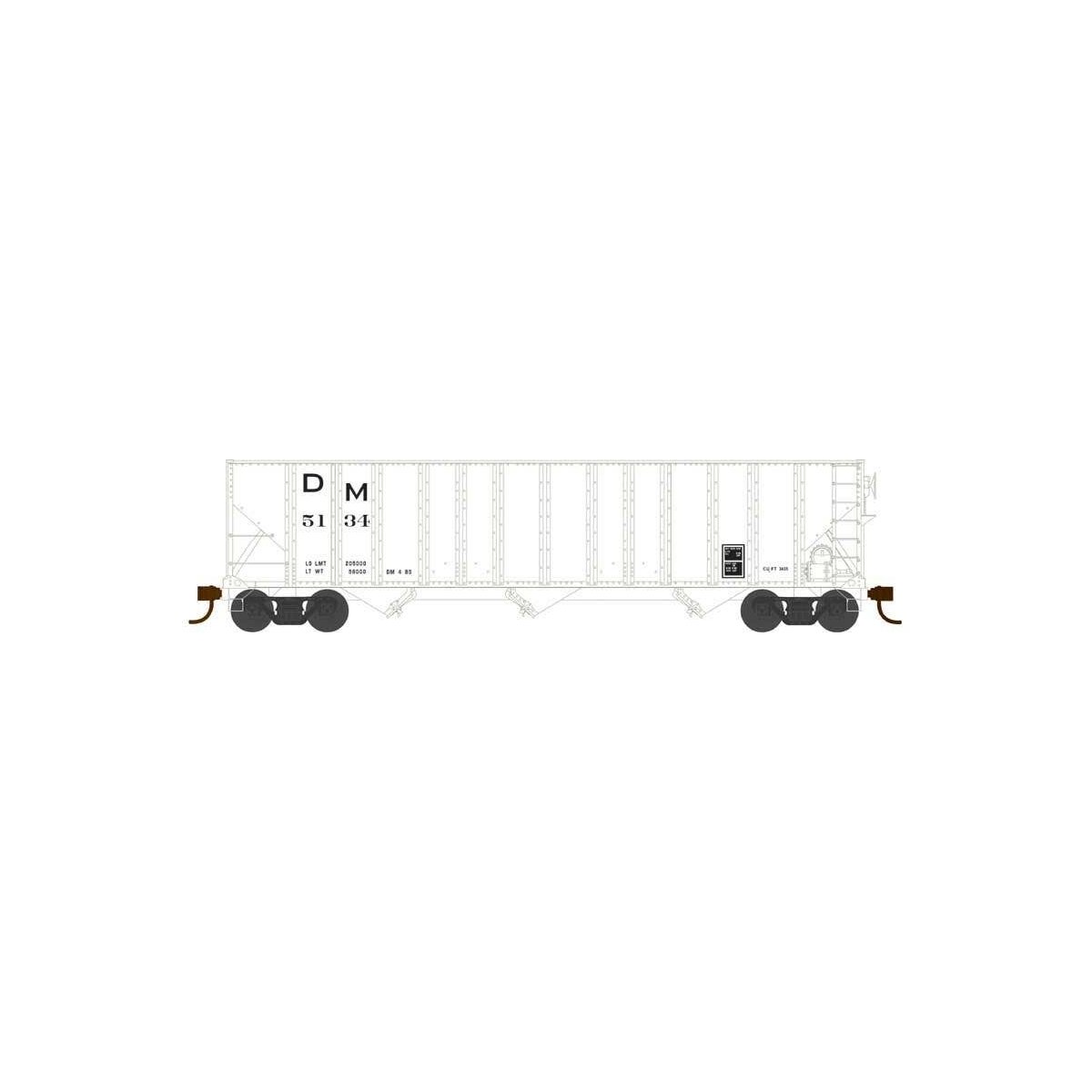 100-Ton 3-Bay Open Hopper - Ready to Run - Executive Line -- Detroit & Mackinac 5134 (white)
