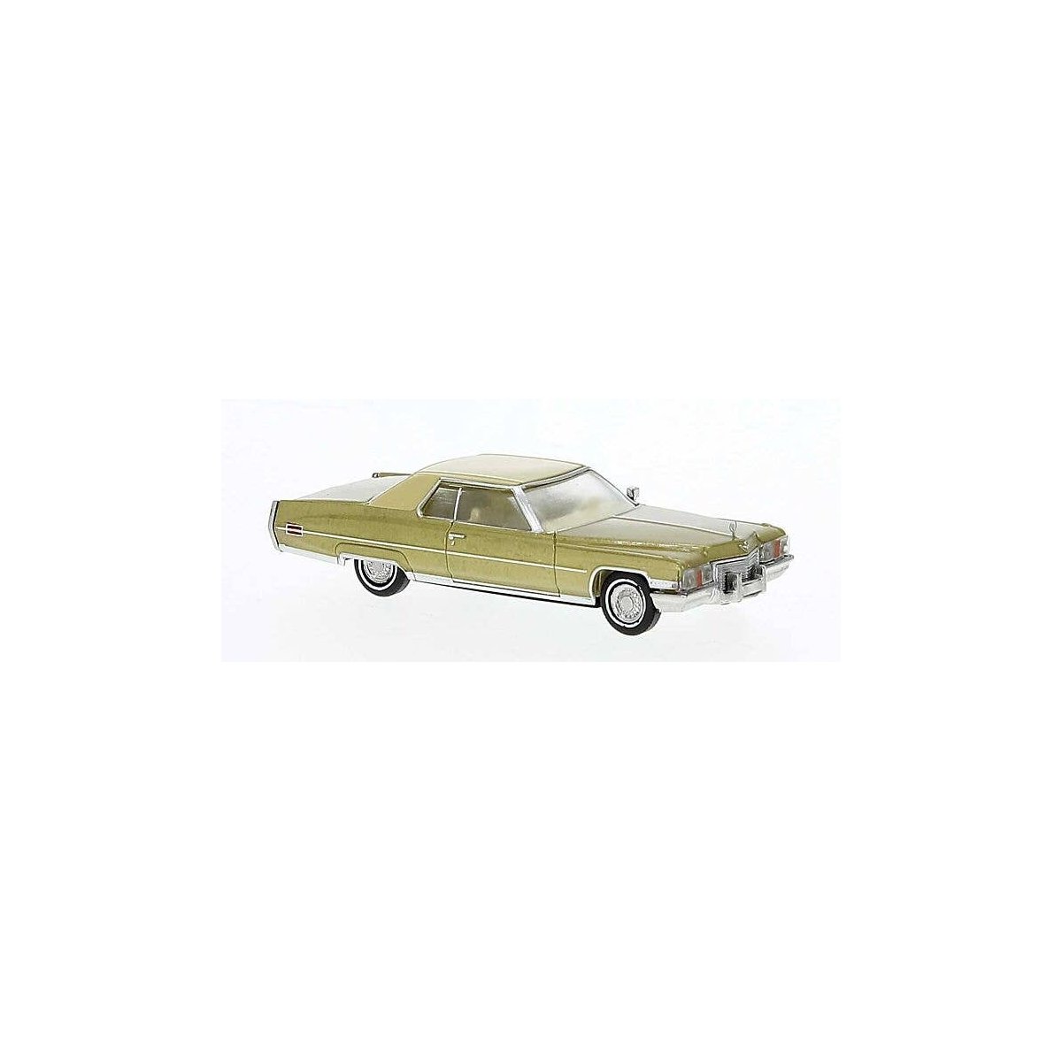 1972 Cadillac Coupe de Ville - Assembled -- Gold, Ivory, HO, Brekina Automodelle 18126